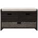 Storage Bench with Removable Basket and 2 Drawers, Shoe Bench with Removable Cushion