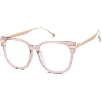 Zenni Women's Square Glasses Pink Mixed Full Rim Frame