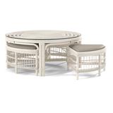 Braxton Culler Raffles Wicker/Rattan 4 Legs Coffee Table Rattan/Wicker in White/Black | 18 H x 42 W x 42 D in | Wayfair