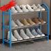 Latitude Run® Multi-Layer Economy Dormitory Door Dustproof 9 Pair Shoe Rack Metal in Blue | 17.71 H x 22.83 W x 7.87 D in | Wayfair