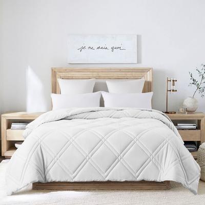 Double Diamond Down Alternative Comforter by St. James Home in White (Size KING)