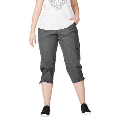Plus Size Women's Stretch Cargo Capris by ellos® in Slate (Size 38)