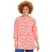Plus Size Women's Liz&Me® Boatneck Top by Liz&Me in Electric Orange Floral (Size 0X)