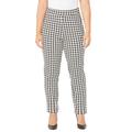 Plus Size Women's Liz&Me® Slim Leg Ponte Knit Pant by Liz&Me in Black Houndstooth (Size 2X)