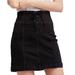 Free People Skirts | Free People Black Denim Femme Lace-Up Front Mini Skirt 4 | Color: Black | Size: 4