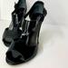 Nine West Shoes | Final Price Drop Nine West Wn Double Down Black Patent T Strap Open Toe Heel 8.5 | Color: Black | Size: 8.5