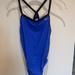 Nike Swim | Nike Excellent Condition Size 8/34 Womens One Piece Swim Suit. Blue W/Black Trim | Color: Blue | Size: 8