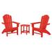 POLYWOOD® Cottage Curveback Adirondack Outdoor Chair 3-Piece Set Plastic in Red | 2 | Wayfair PWS826-1-SR