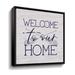 Trinx Lake Welcome To Our Home Gallery Wrapped Floater-Framed Canvas Canvas, Wood | 18 H x 18 W x 2 D in | Wayfair 90DA89D3E57644678A68BA4C1DBFE1B9