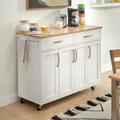 Storage Plus Off-White Kitchen Cart - Homestyles Furniture 4410-95