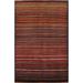 Modern Striped Gabbeh Kashkoli Rug Wool Hand-knotted Foyer Carpet - 3'3" x 4'9"