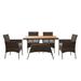 Teamson Home - 5-piece Brown Rattan Patio Dining Set