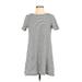 Ann Taylor LOFT Casual Dress - Shift: White Stripes Dresses - Women's Size X-Small Petite