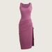 J. Crew Dresses | New Women's Xxs J Crew Side Ruched Ribbed Midi Dress In Dusty Wisteria | Color: Purple | Size: Xxs