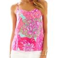 Lilly Pulitzer Tops | Guc Lilly Pulitzer Dusk Tank In Pink Peony Print Size Xxs | Color: Blue/Pink | Size: Xxs
