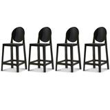 Orren Ellis 30" Seat Height Bar Stools Barstools For Dining Kitchen Hotel Plastic/Acrylic in Black | 42 H x 20 W x 19 D in | Wayfair