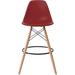 Corrigan Studio® Set Of 2 25" Seat Wood Eiffel Legs Modern Armless Barstool Wood/Plastic/Acrylic in Red | 41 H x 20 W x 21 D in | Wayfair