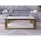 Table basse design en verre blanc marbré et métal doré oriana - blanc