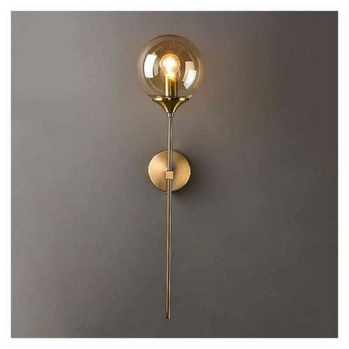 Vintage industrielle Wandleuchte, LED-Innenwandlampe, E14 Golde Nachttischlampe, bernsteinfarbene