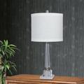 26" Clear Crystal & Marble Table Lamp by Cory Martin in White Clear