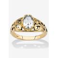 Women's Gold over Sterling Silver Open Scrollwork Simulated Birthstone Ring by PalmBeach Jewelry in April (Size 5)