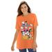 Plus Size Women's Disney Short Sleeve Crew Tee Orange Halloween Disney by Disney in Orange Halloween Disney (Size M)