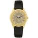 Men's Gold Sonoma State Seawolves Medallion Leather Wristwatch