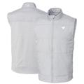 Men's Cutter & Buck Gray Fanatics Corporate Stealth Hybrid Quilted Full-Zip Windbreaker Vest