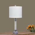 26" White Marble & Crystal Table Lamp by Cory Martin in Clear White