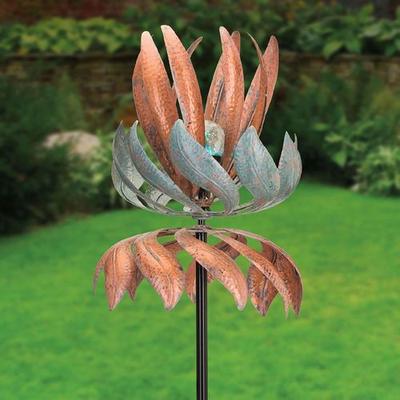 Pirouette Lighted Wind Spinner Multi Metallic , Multi Metallic
