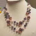 Nine West Jewelry | Chunky Purple And Amber Necklace | Color: Tan | Size: Os