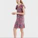 J. Crew Dresses | J.Crew Vibrant Paisley Pink 100% Silk Flutter Sleeve Ruffled Dress | Color: Pink | Size: 00