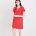 Madewell Dresses | 5 For 25 Madewell Red A-Line Lace Up V-Neck Dress | Color: Red | Size: Xs