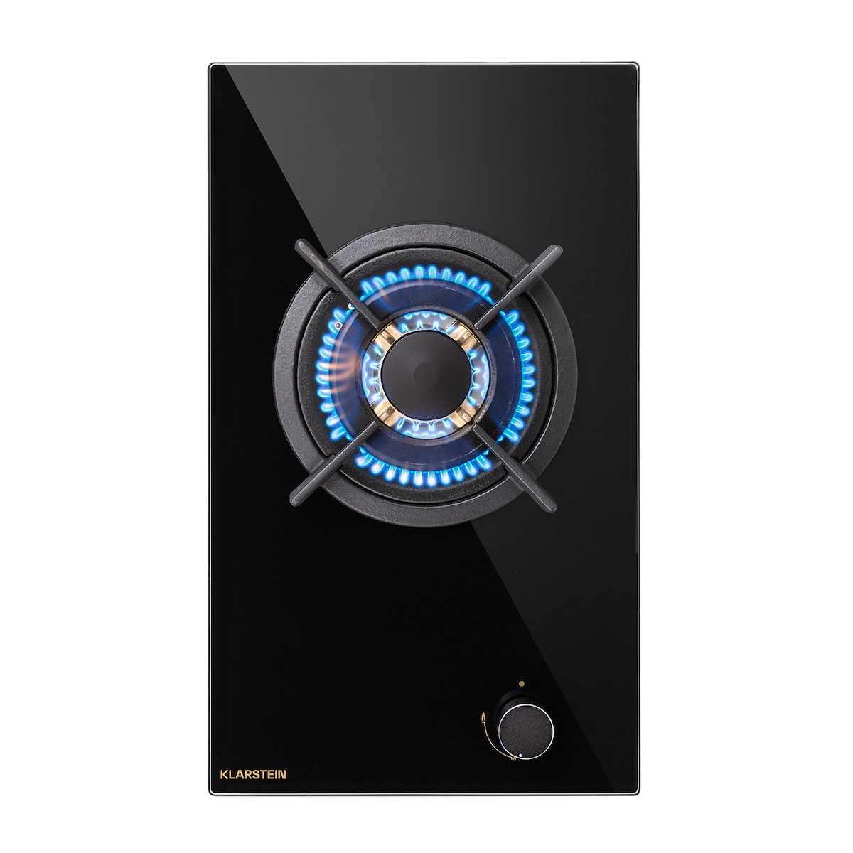 Klarstein Goldflame Gaskochfeld 1 Wokbrenner Glaskeramik Schwarz Image
