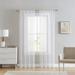 Beatrice Home Fashions Solid Sheer Rod Pocket Curtain Panels Polyester in White/Brown | 84 H x 38 W in | Wayfair VRNPPR84WHS