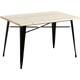 Table de salle à manger rectangulaire bois fer 120x80x74cm Thinia Home Noir