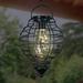 Exhart Solar Wire Hanging Lantern w/ 10 Warm LEDs, 14 Inches, Metal in Black | 14 H x 7 W x 9 D in | Wayfair 19506-RS