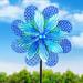 Exhart Stamped Metal Double Pinwheel Kinetic Flower Garden Spinner Stake, 18 by 70 Inches Metal | 69.5 H x 18 W x 5 D in | Wayfair 72772-RS