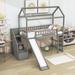 Harper Orchard Kaing Twin Size Loft Bed w/ Slide & Storage in Gray | 84.4 H x 40 W x 94.2 D in | Wayfair F67BEF75D4E143B0A4B38EE6C13DB999