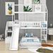 Harper Orchard Kaiti Twin Over Twin L-Shaped Bunk Beds w/ Slide & Storage in White | 84 H x 41 W x 77 D in | Wayfair