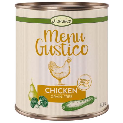 6x800g Menu Gustico - Huhn mit Brokkoli, Zucchini und Birne Lukullus Hundefutter nass