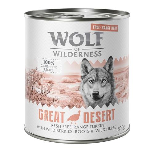 6 x 800 g Wolf of Wilderness Freiland Fleisch getreidefreies Nassfutter