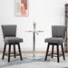 HOMCOM Swivel Bar Stools Set of 2, Counter Height Barstools with Back, Rubber Wood Legs and Footrests