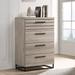 Roundhill Furniture Alvear Contemporary 4-Drawer Chest, Weathered Gray