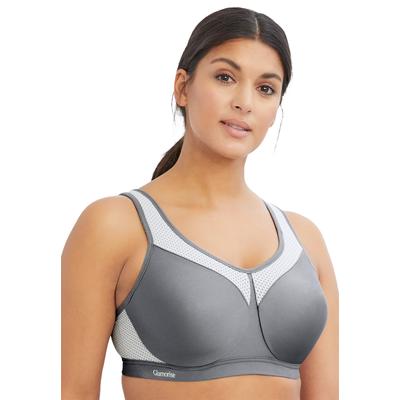 Plus Size Women's Glamorise® Wonderwire® High-Impact Underwire Sport Bra 9066 by Glamorise in Gray (Size 46 B)