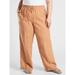 Athleta Pants & Jumpsuits | Athleta Trouser Seina Beige Cabo Linen Textured Wide Leg Drawstring Pant Size 22 | Color: Orange | Size: 22