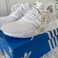Adidas Shoes | Adidas Nmd_r1 Primeblue White Sneaker Shoe | Color: White | Size: 7.5