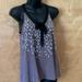 Free People Tops | Free People Women Tank Top Embroidered Beaded Size Xs | Color: Black/Gray | Size: Xs