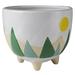 Gracie Oaks Kiswanna Ceramic Cachepot Ceramic in Green/White/Yellow | 5.25 H x 6.25 W x 6.25 D in | Wayfair 2ADA54B8C0594BF1814719033C38B522