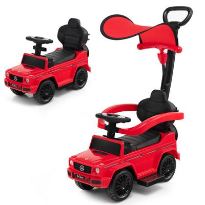 Costway 3-In-1 Ride on Push Car Mercedes Benz G350 Stroller Sliding Car with Canopy-Red